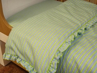 Organic Cotton Crib Fitted Sheet Baby Talk Blue Green