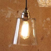 Recycled Glass Pendant Lamp w/ Bucket Shade