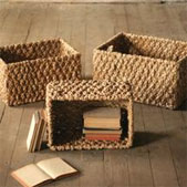 Chunky Braided Seagrass Rectangle Baskets Set/3