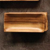 Rustic Acacia Wood Rectangle Platters Set/4