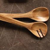 Rustic Acacia Wood Spoon & Fork Set