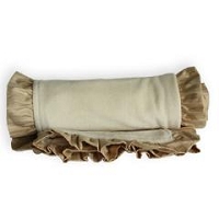 Khaki Stripe Trim Velour Receiving Blanket