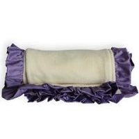 Deep Lilac Trim Natural Velour Blanket