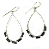 Black Zulugrass & Sterling Silver Earrings