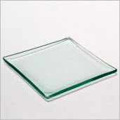 Aqua Recycled Glass Plate- Flat