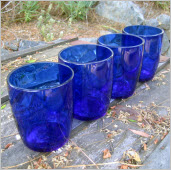 Cobalt Blue Recycled Glass Tumblers