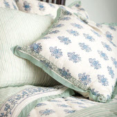 Blue Lotus Organic Cotton Block Print Bedding