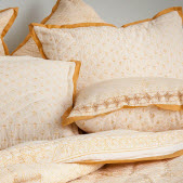 Gold Fleur Organic Cotton Block Print Bedding