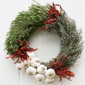 Garlic Herb Wreath with Chilis