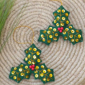 Handmade Holly Christmas Ornaments 