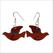 Copper Peace Dove Earrings