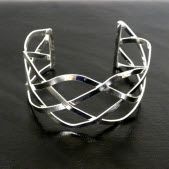 Silver Overlay Cuff Woven Design