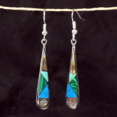 Handmade Mexican Tear Drop Silver Earrings 