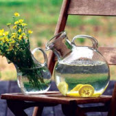 Small Recycled Glass Tilted Pitcher