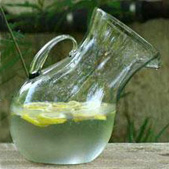 Large Glass Tilted Pitcher