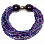 Lavender Multi-Strand Grass Bead Bracelet