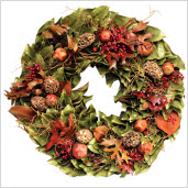 Natural Pods & Pomegranates Wreath