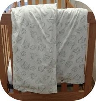 Organic Cotton Crib Duvet Cover Sage Leaf