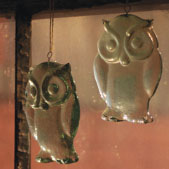 Recycled Glass Owl Christmas Ornament