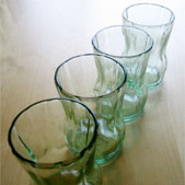 Recycled Glass Coca Cola Juice Glasses