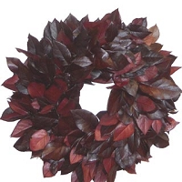 Wreath Salal Preserved Burgundy