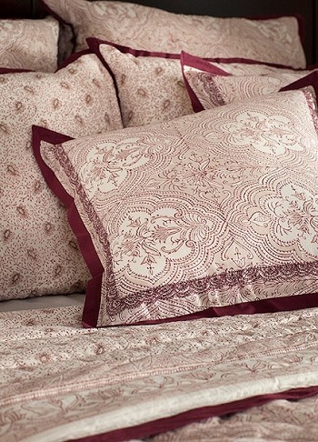 Plum Razia Organic Cotton Block Print Bedding